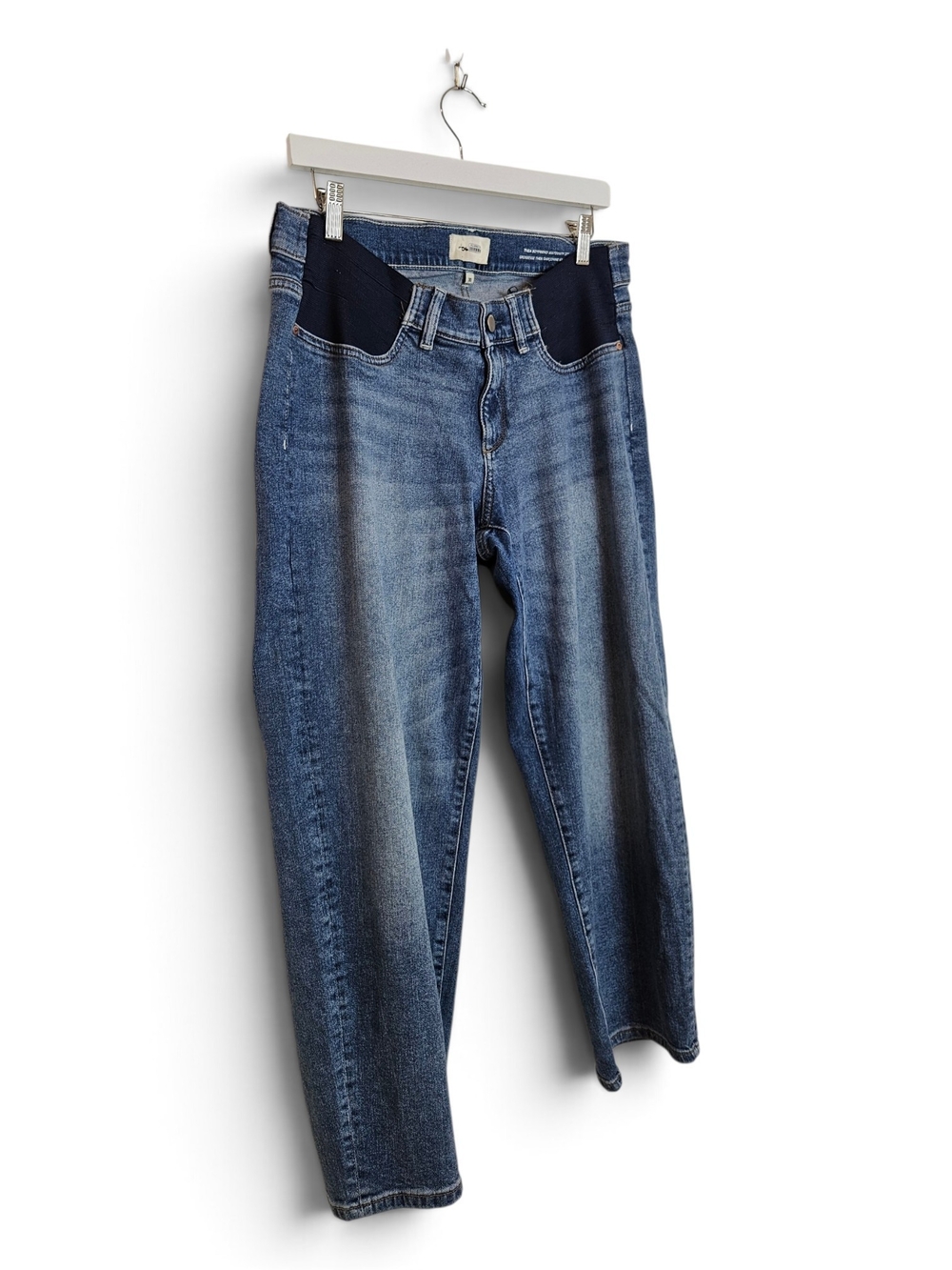 DL1961 Maternity Jeans Size 30 Thea Boyfriend Relaxed Tapered Midwash Blue Denim